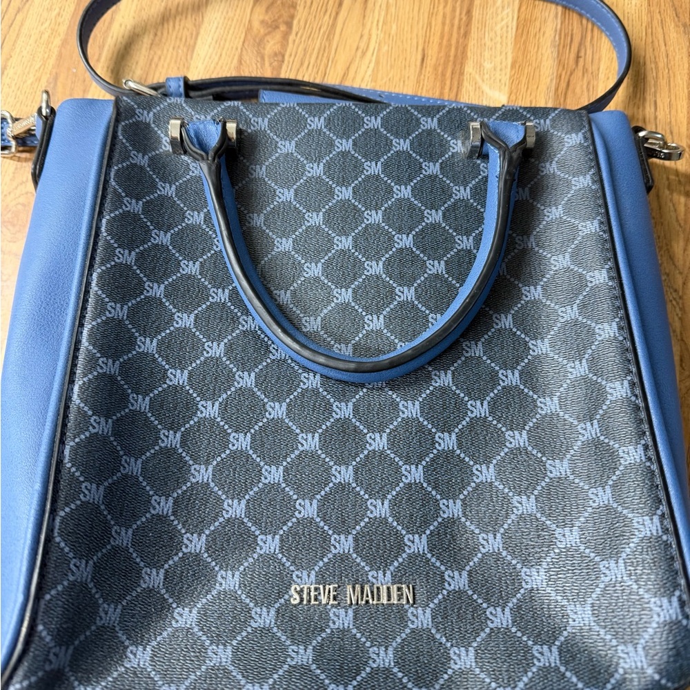 Steve Madden Black and Blue Tote Bag